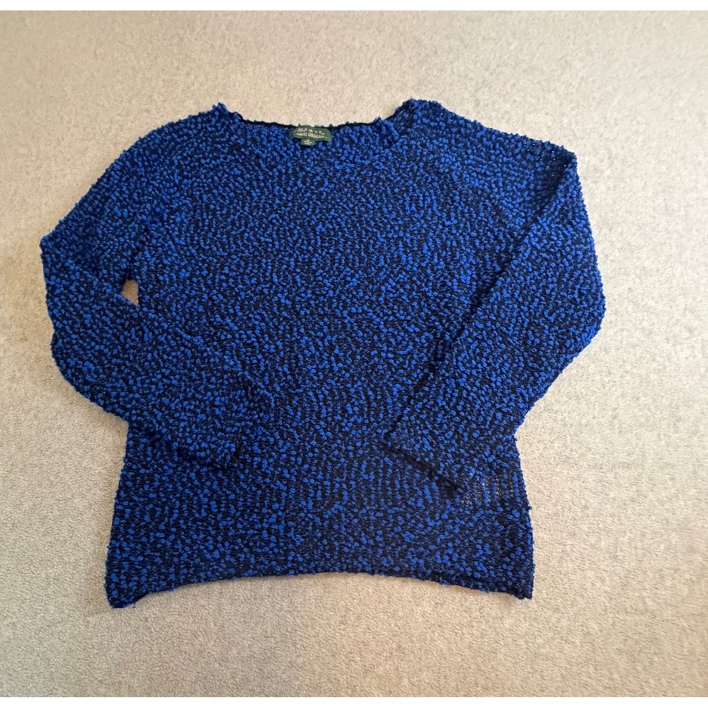 Wild Fable Sweater M Blue Black Popcorn Knit Textured Crewneck M